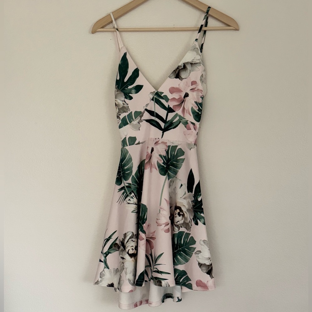 Cage • Floral V-Neck Spaghetti Strap Dress